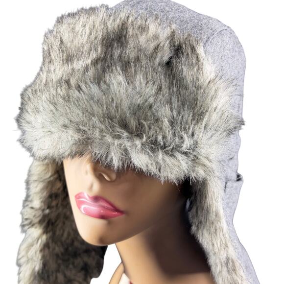 Spencer's Gifts Aviator Trapper Hat Faux Fur Trim Polyester Lining - Picture 3 of 9